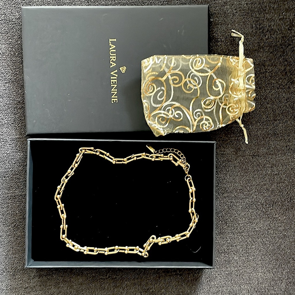 18k Gold Link Chain Necklace 16 inches